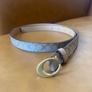 Brass/Chalk Tan Coach small belt